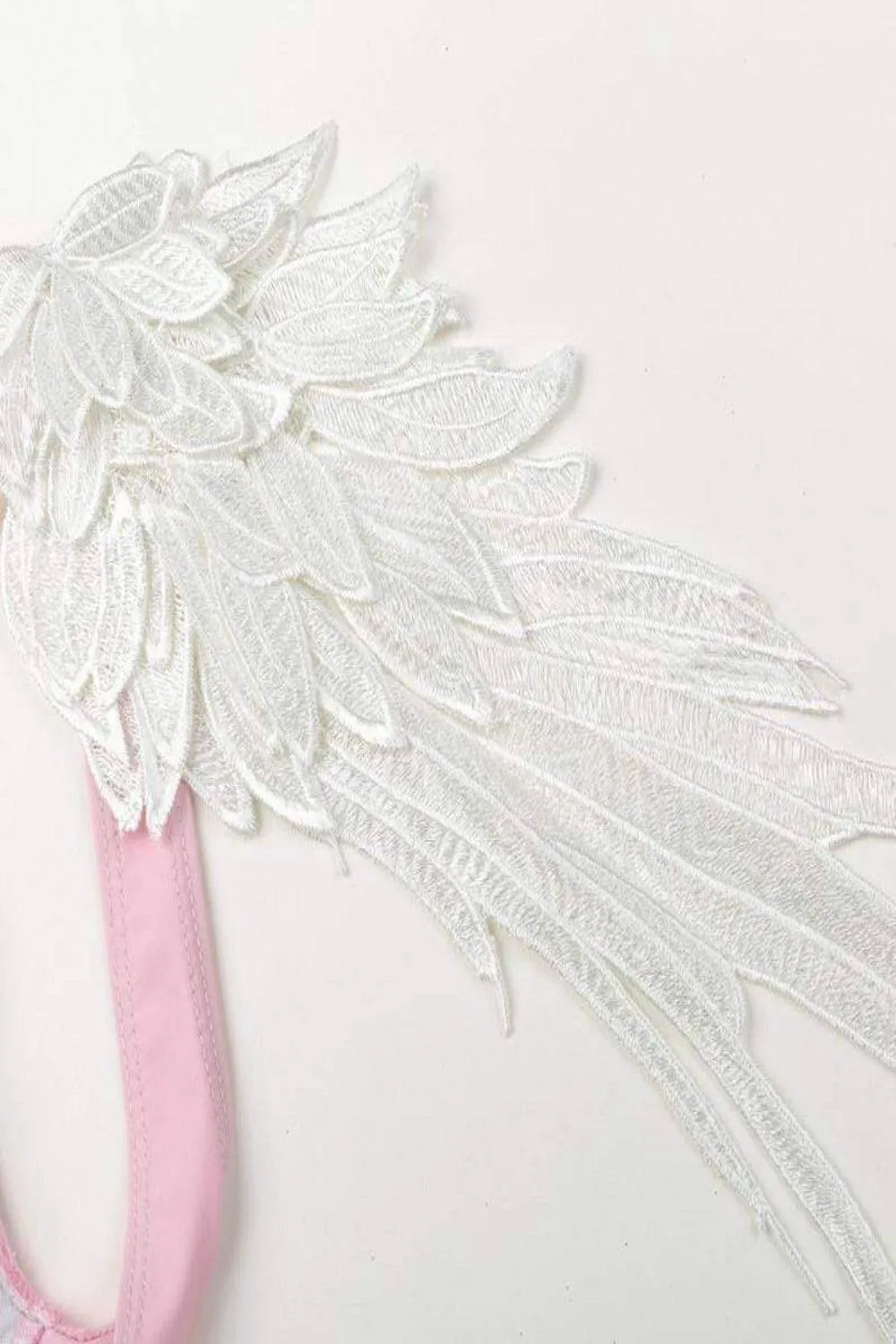 Mommy And Me Swimsuits With Angel Wings - Pink