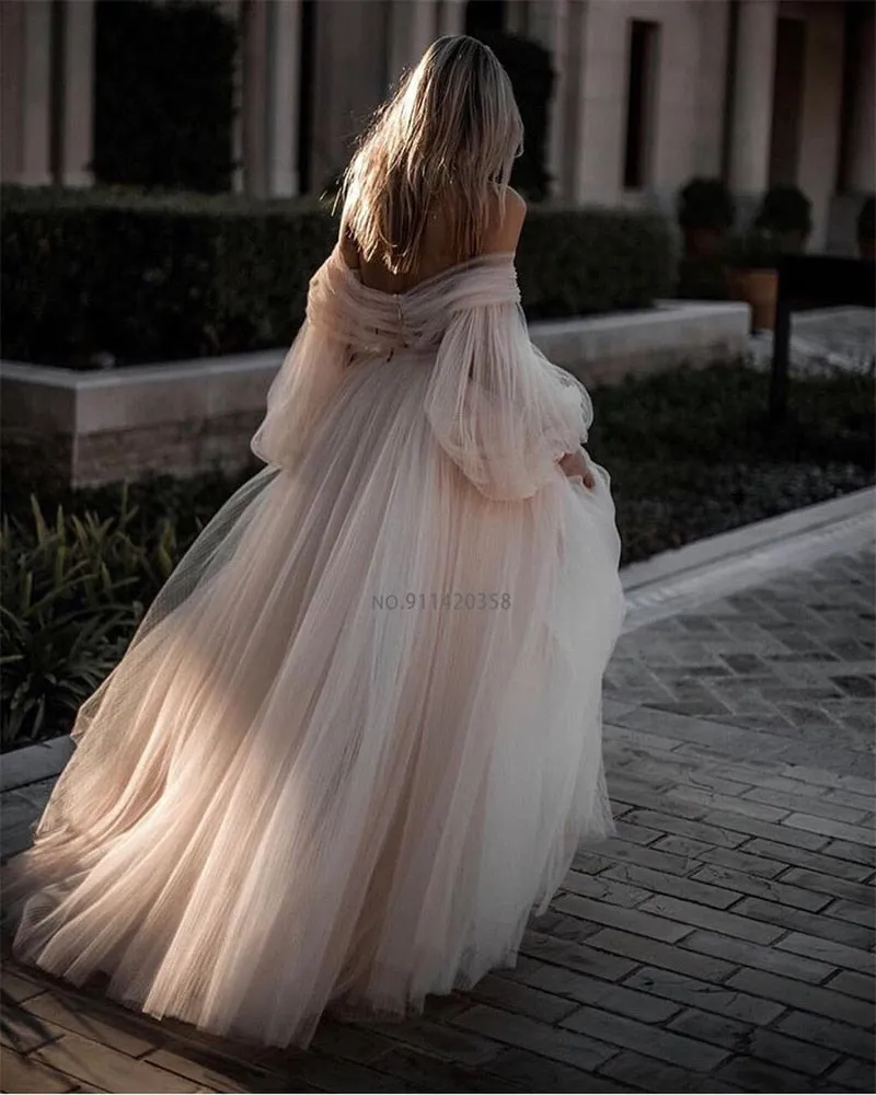 Neckline Wedding Dresses Off The Shoulder Lace Appliques